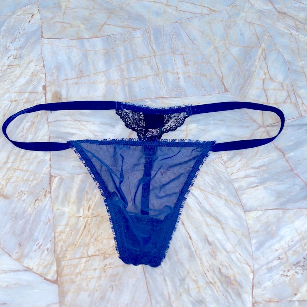Blue V-String Very Sexy Thong Panty One Size